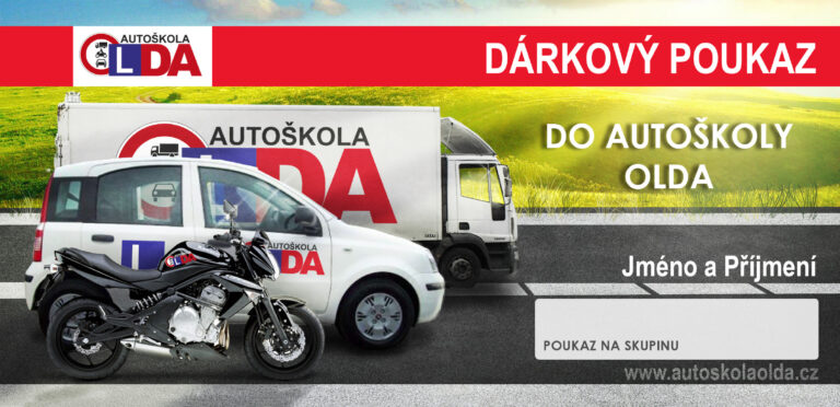 Darujte budoucímu řidiči dárkový poukaz do Autoškoly OLDA v Ostravě a Hlučíně.